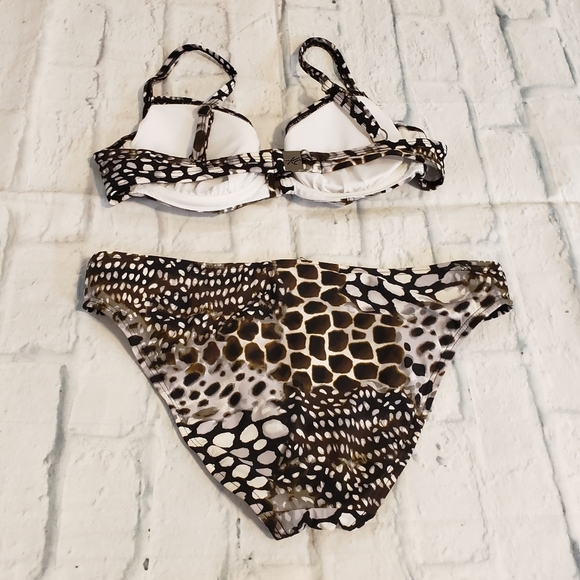 Kenneth Cole Giraffe Animal Print Women's Bikini Set - Picture 2 of 8